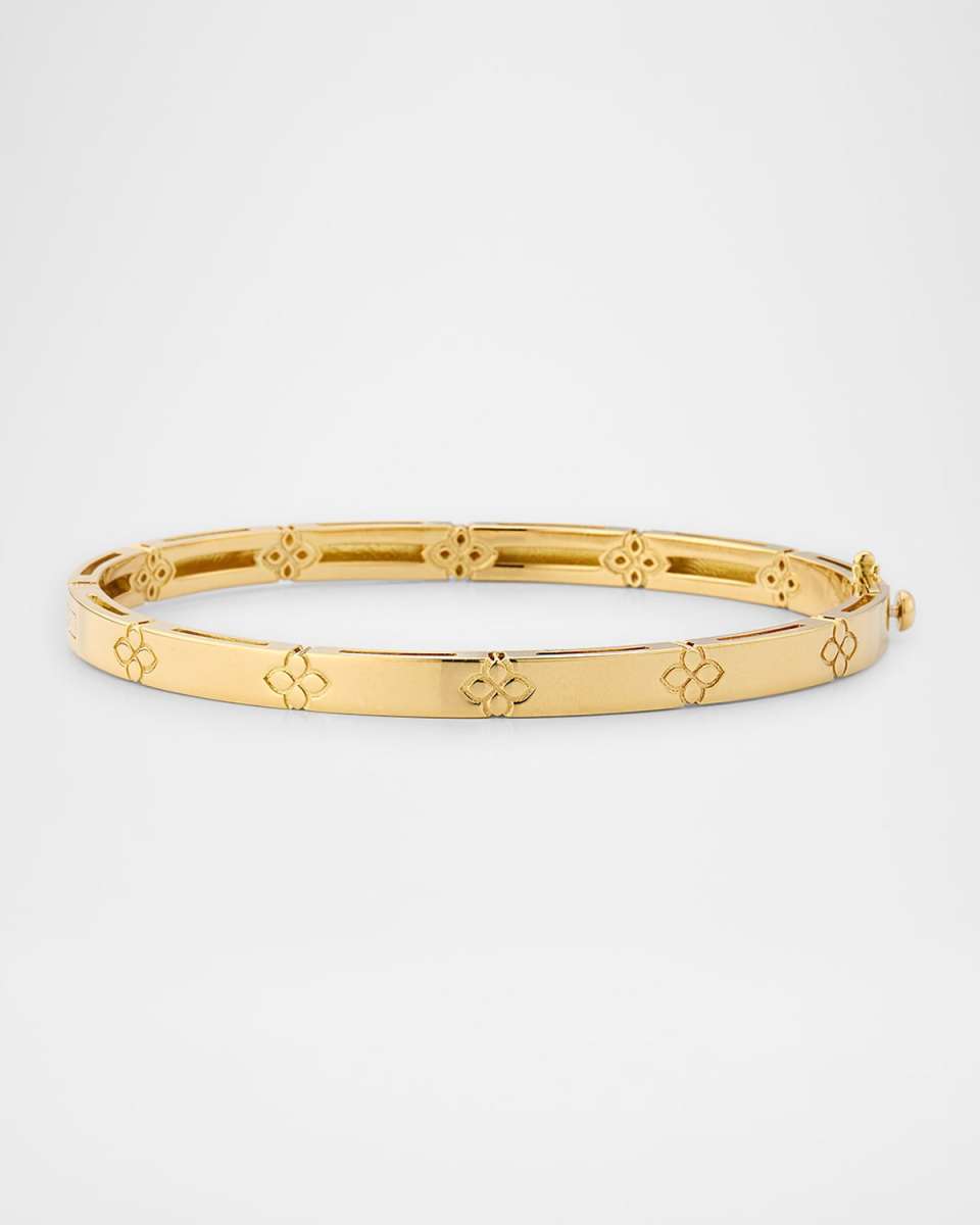 18K Yellow Gold Love in Verona Narrow Bangle Bracelet